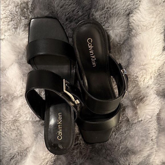 Calvin Klein Black Heeled Sandals - Picture 2 of 7